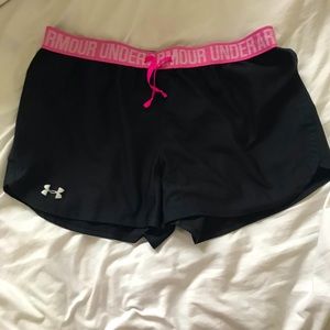 Black and Pink Under Armour Shorts